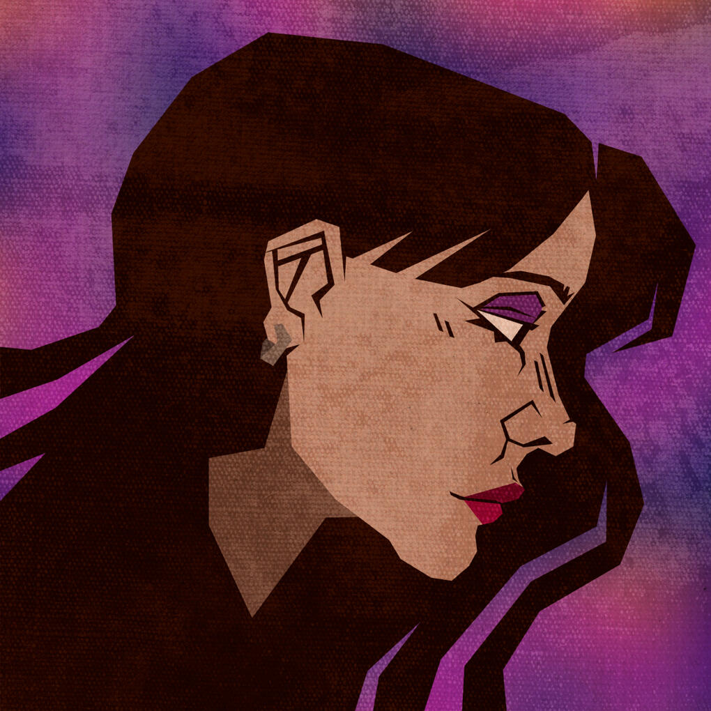 Side profile of a dear friend Florencia I made for her as a gift. For this illustration, I wanted to experiment with different textures and give the background a watercolor-feel since my friend likes watercolors.