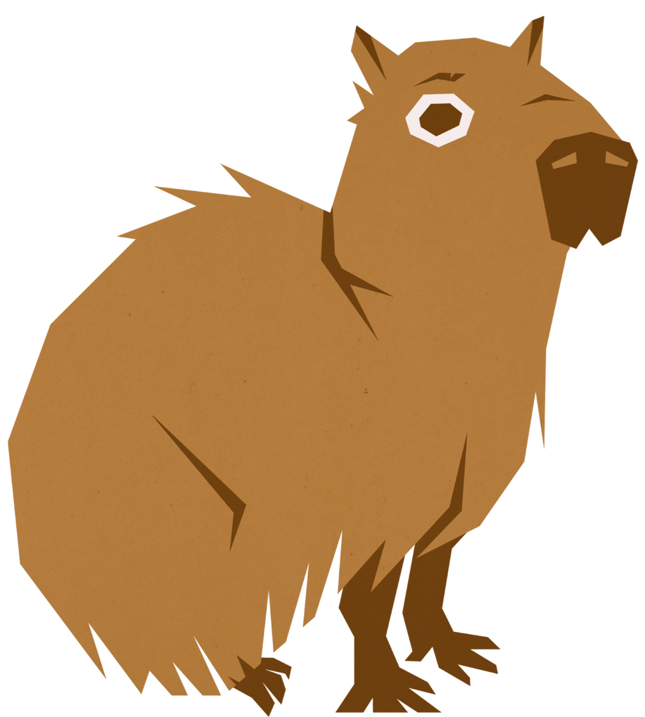 Capybara study in a geometrical style, made for fun.